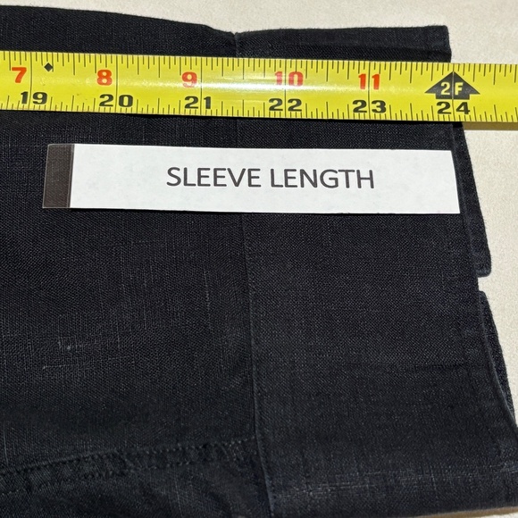 Lauren Ralph Lauren Women's Roll Tab Sleeve 100% Linen Shirt 2X Black Breathable - Picture 7 of 9